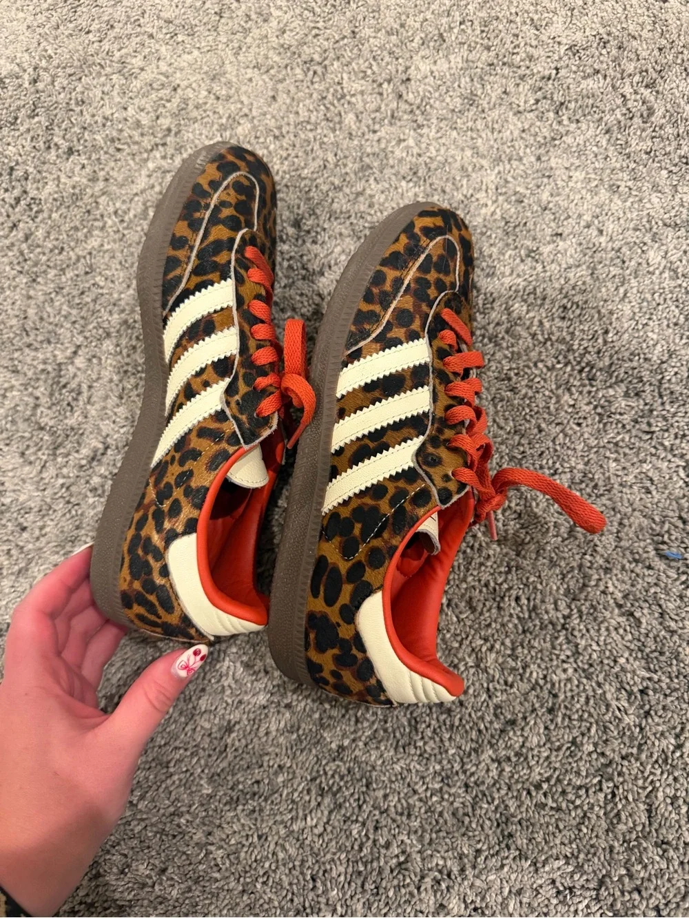 adidas Cream Leather Sneaker Interior with Size Tag
